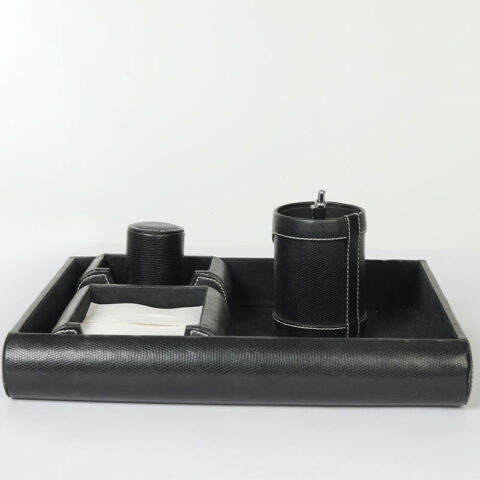 Genuine Leather office set – 5 in 1 desktop organizer