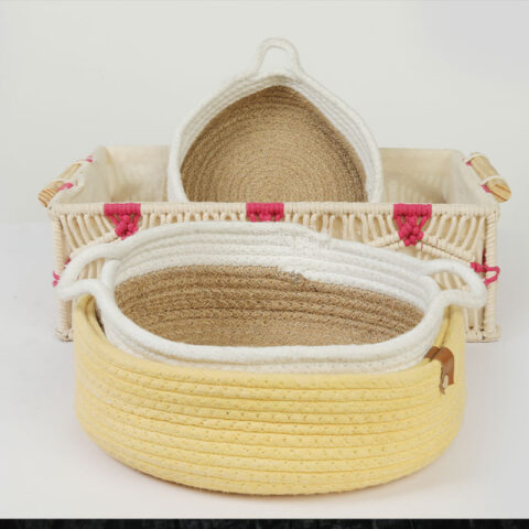 Home-Decor-Jute-Cotton jute baskets can be customized in any shape