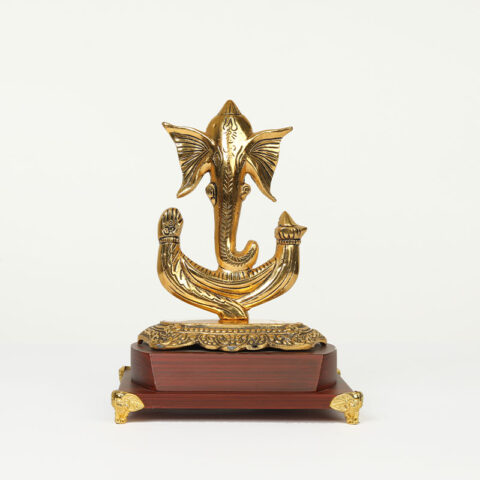 Metal Ganesh with wooden stand