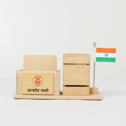 Wooden Desk holder with Pen/Mobile stand