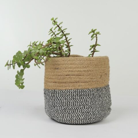 Handcrafted Jute & Cotton Planter Basket