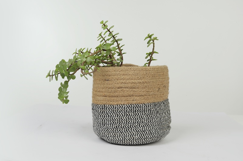 Handcrafted Jute & Cotton Planter Basket