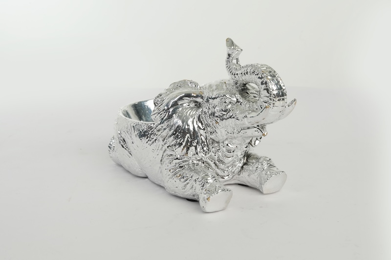 Decorative Elephant Bowls Silver Candle