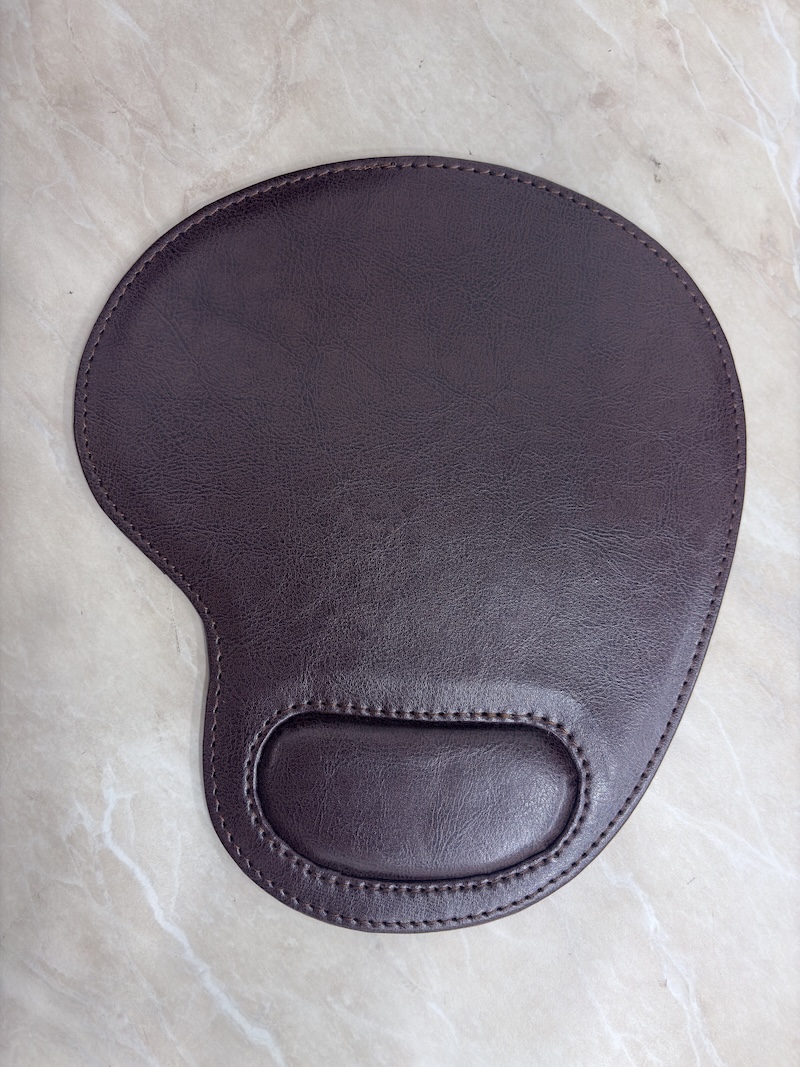 Black Faux Leather Mouse Pad