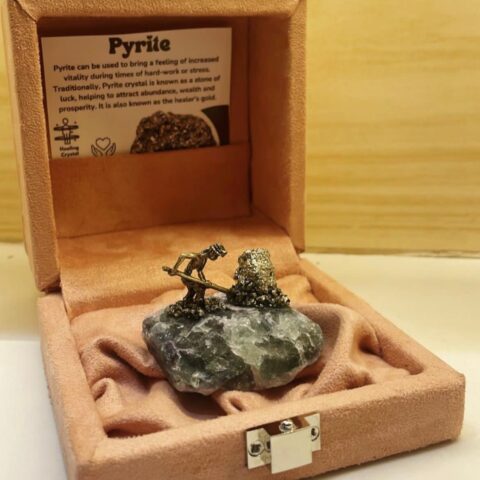 pyrite stone with box