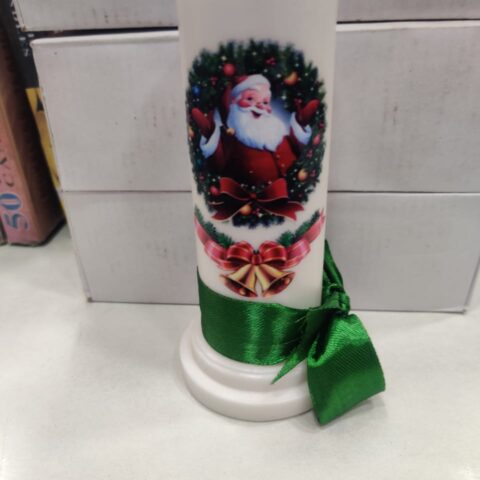 Santa Claus Christmas Pillar Candle