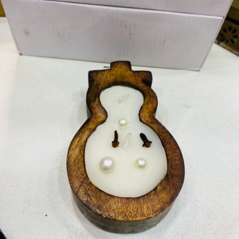 Snowman Wooden Scented Candle
