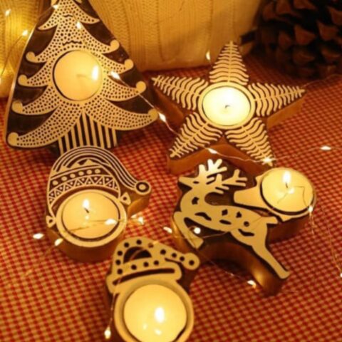 Christmas Tealight Candle Holder Set