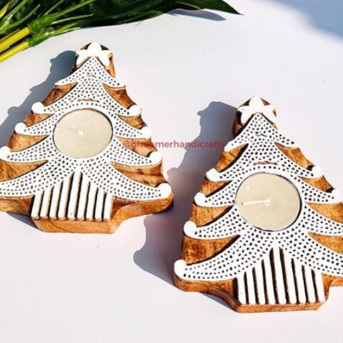 Christmas Tree Wooden Tealight Holder