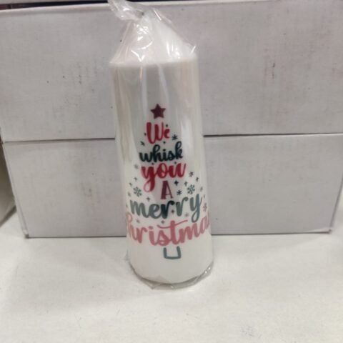 We Wish You a Merry Christmas Pillar Candle