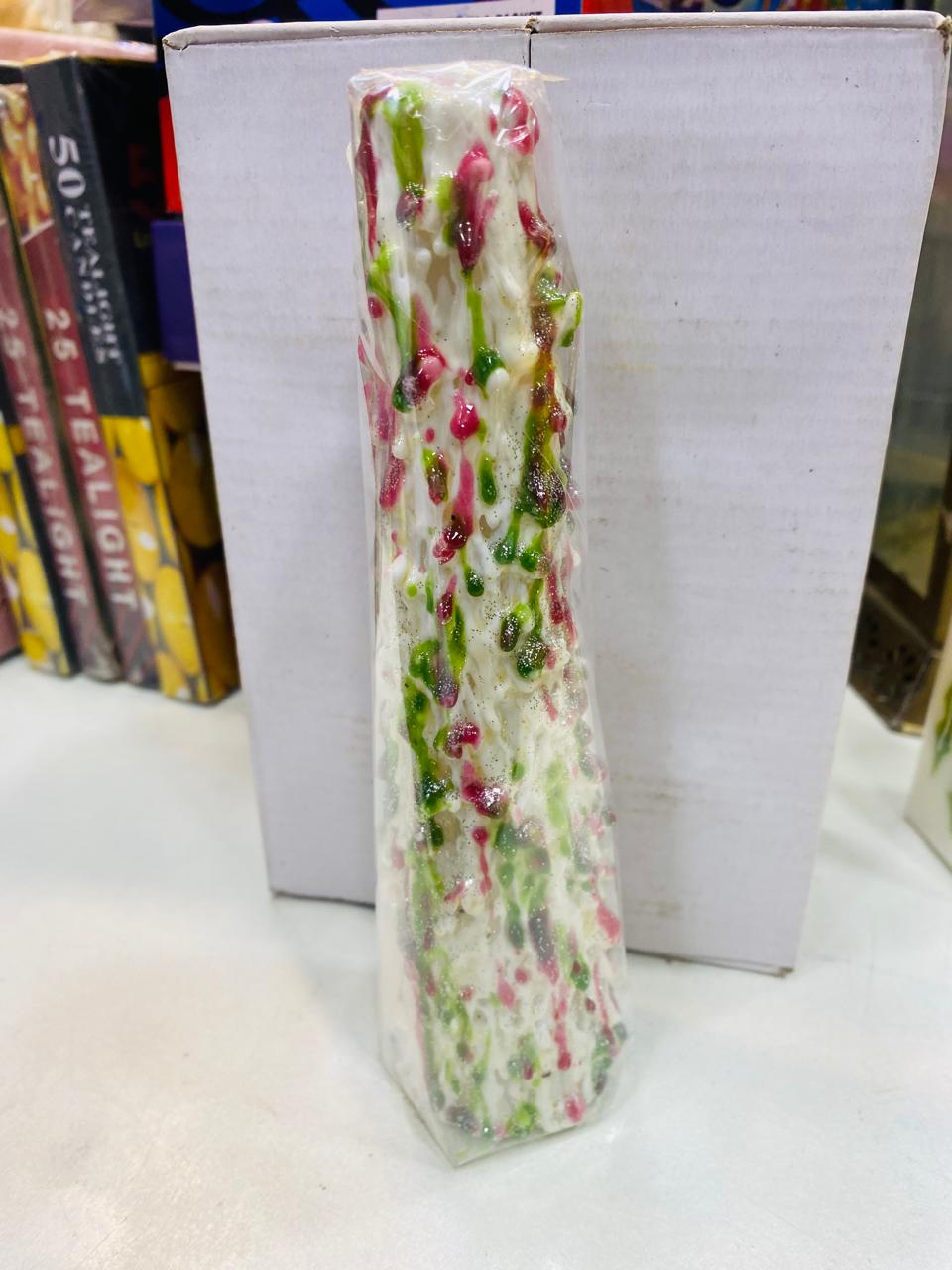 Multicolor Christmas Pillar Candle