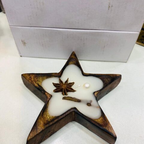 Star-Shaped Wooden Scented Candle