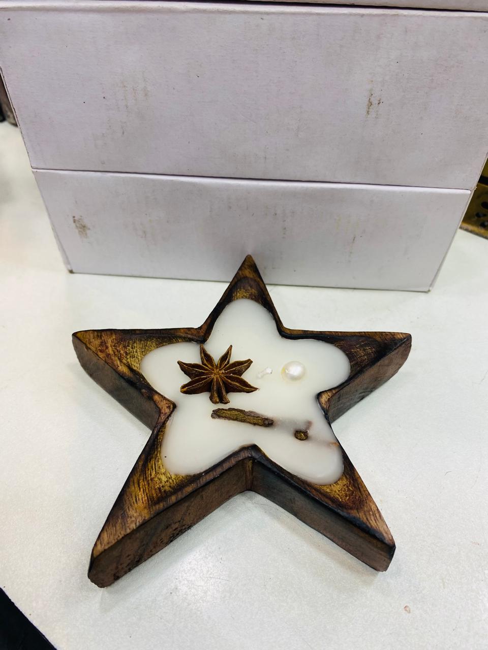 Star-Shaped Wooden Scented Candle