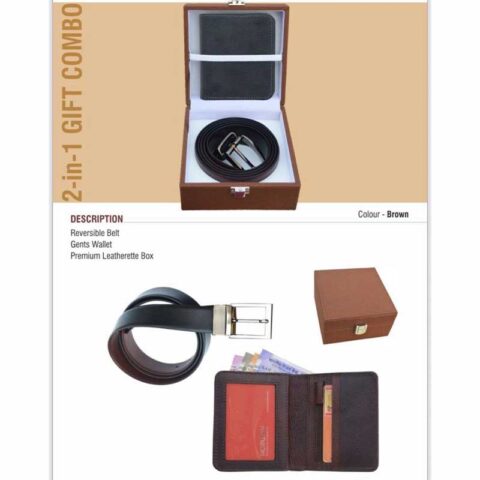 2-in-1 GIFT COMBO - Belt Wallet Leatherette Box