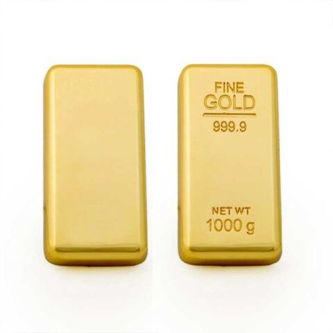 Gold paper weight with branding