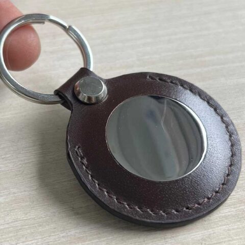 Leather Keyring Round